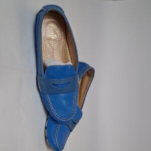 Cole Haan Bright Blue Leather Penny Loafers